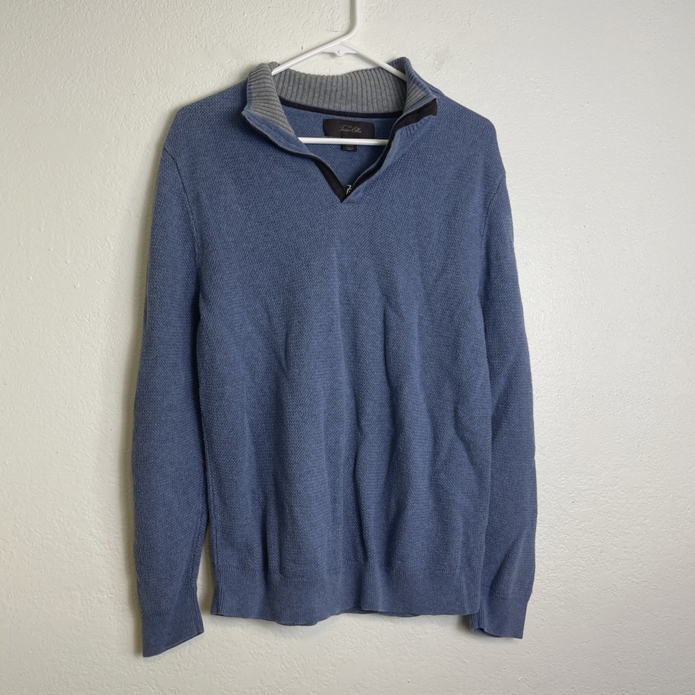 Vintage Tasso Ella Blue Quarter Zip Pullover Size Large